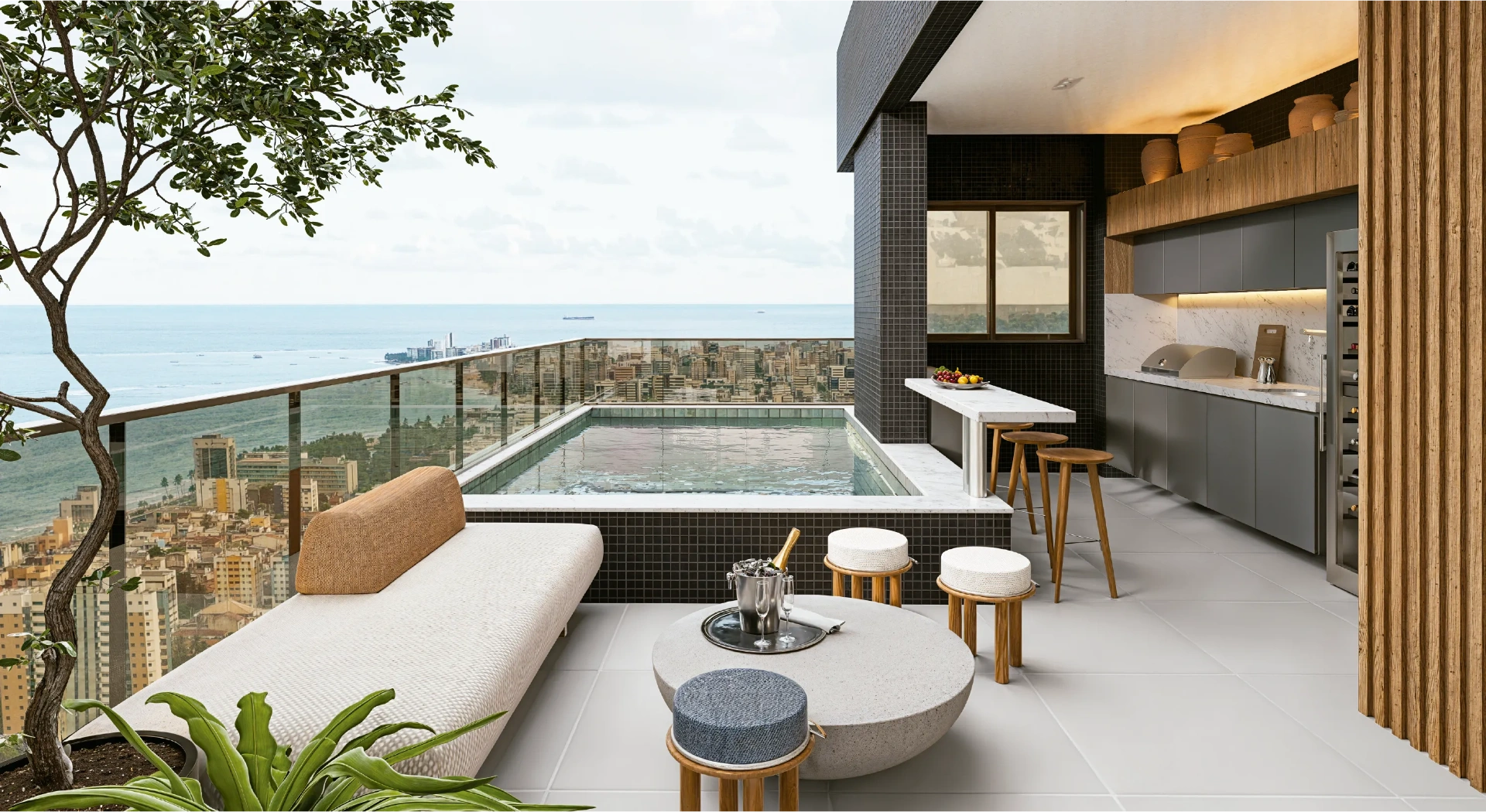 Coberturas · Vista mar